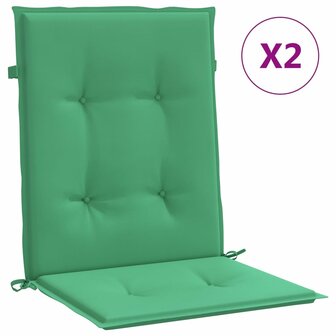 Tuinstoelkussens lage rug 2 st 100x50x3 cm oxford stof groen 2