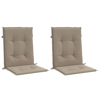 Tuinstoelkussens lage rug 2 st 100x50x3 cm oxford stof taupe 3