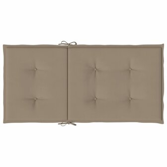 Tuinstoelkussens lage rug 2 st 100x50x3 cm oxford stof taupe 7