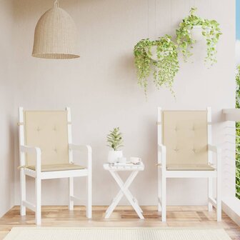 Tuinstoelkussens lage rug 2 st 100x50x3 cm oxford stof beige 1