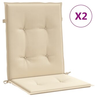 Tuinstoelkussens lage rug 2 st 100x50x3 cm oxford stof beige 2