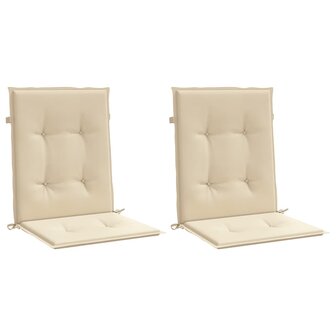 Tuinstoelkussens lage rug 2 st 100x50x3 cm oxford stof beige 3