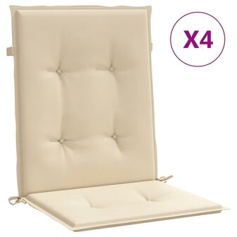 Tuinstoelkussens lage rug 4 st 100x50x3 cm oxford stof beige 2