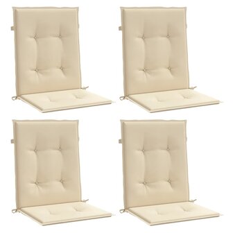 Tuinstoelkussens lage rug 4 st 100x50x3 cm oxford stof beige 3