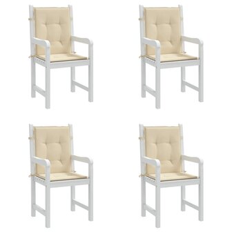 Tuinstoelkussens lage rug 4 st 100x50x3 cm oxford stof beige 4