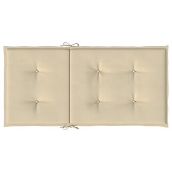 Tuinstoelkussens lage rug 4 st 100x50x3 cm oxford stof beige 7