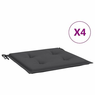 Tuinstoelkussens 4 st 40x40x3 cm oxford stof antracietkleurig 2