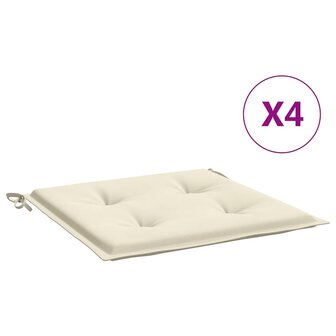Tuinstoelkussens 4 st 40x40x3 cm oxford stof cr&egrave;mekleurig 2