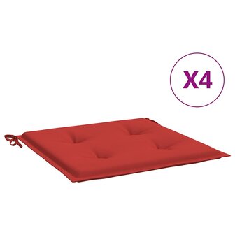  Tuinstoelkussens 4 st 40x40x3 cm oxford stof rood 2