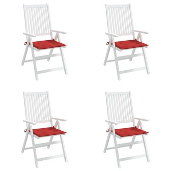  Tuinstoelkussens 4 st 40x40x3 cm oxford stof rood 4