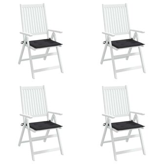  Tuinstoelkussens 4 st 40x40x3 cm oxford stof zwart 4