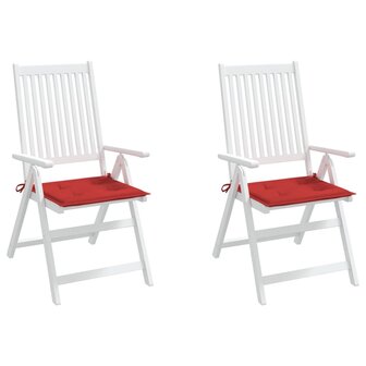 Tuinstoelkussens 2 st 50x50x3 cm stof rood 4