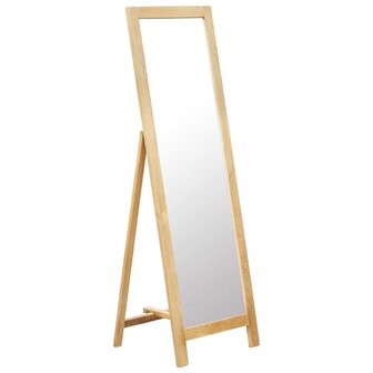 Spiegel vrijstaand 48x46,5x150 cm massief eikenhout 1