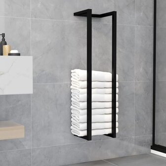 Handdoekenrek 25x20x95 cm ijzer zwart 1