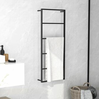 Handdoekenrek 45x10x115 cm staal zwart 1