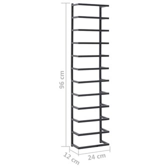 Handdoekenrek 24x12x96 cm staal zwart 7