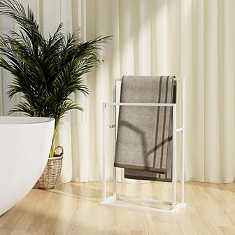 Handdoekenrek vrijstaand 48x24x78,5 cm ijzer wit 1