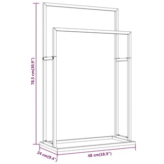 Handdoekenrek vrijstaand 48x24x78,5 cm ijzer wit 7