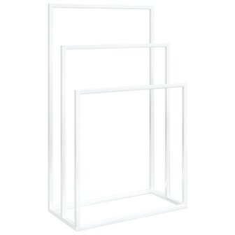 Handdoekenrek vrijstaand 48x24x79 cm ijzer wit 2
