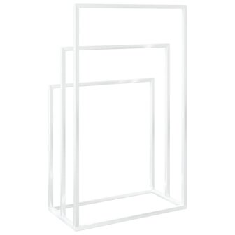 Handdoekenrek vrijstaand 48x24x79 cm ijzer wit 5