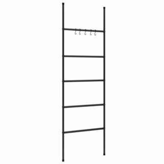 Handdoekenrek ladder met 5 lagen 58x175 cm ijzer zwart 2