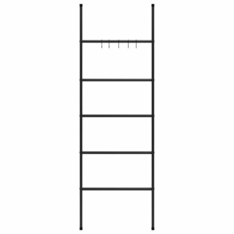 Handdoekenrek ladder met 5 lagen 58x175 cm ijzer zwart 3