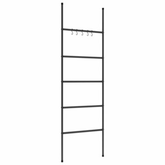 Handdoekenrek ladder met 5 lagen 58x175 cm ijzer zwart 4