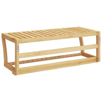 Handdoekenrek wandgemonteerd 60x25x20 cm bamboe 5