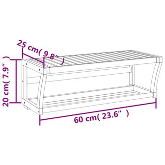 Handdoekenrek wandgemonteerd 60x25x20 cm bamboe 7