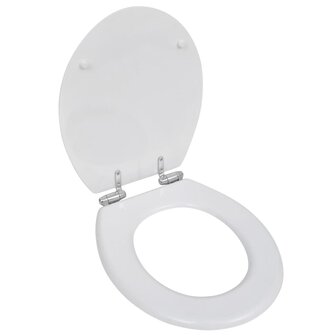 Toiletbril soft-close simpel ontwerp MDF wit 1