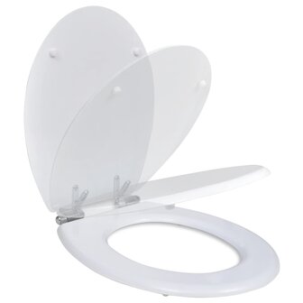 Toiletbril soft-close simpel ontwerp MDF wit 2