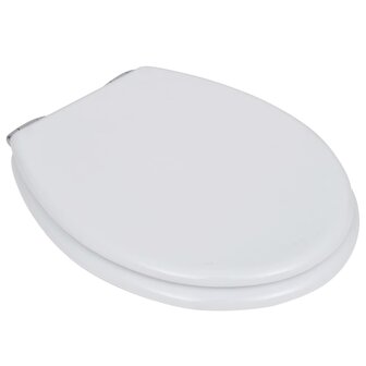 Toiletbril soft-close simpel ontwerp MDF wit 3