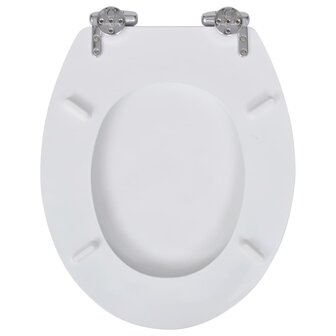 Toiletbril soft-close simpel ontwerp MDF wit 5