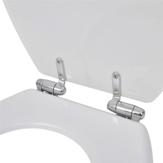 Toiletbril soft-close simpel ontwerp MDF wit 6