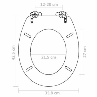 Toiletbril soft-close simpel ontwerp MDF wit 9
