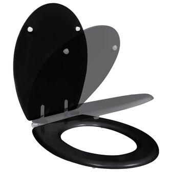 Toiletbril soft-close simpel ontwerp MDF zwart 2