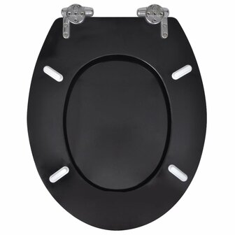Toiletbril soft-close simpel ontwerp MDF zwart 5