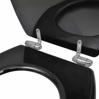 Toiletbril soft-close simpel ontwerp MDF zwart 6
