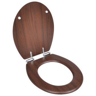 Toiletbril soft-close simpel ontwerp MDF bruin 1