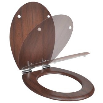 Toiletbril soft-close simpel ontwerp MDF bruin 2