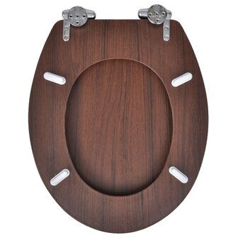 Toiletbril soft-close simpel ontwerp MDF bruin 5