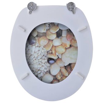 Toiletbril van MDF met kiezelstenen dessin  6