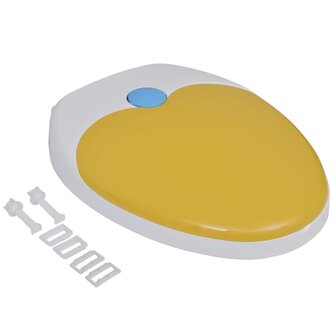 Toiletbril voor volwassenen/kinderen soft-close wit en geel 8