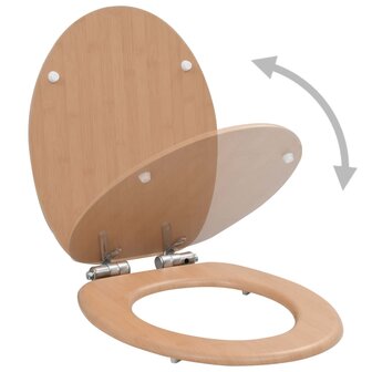 Toiletbril met soft-close deksel bamboe MDF 2