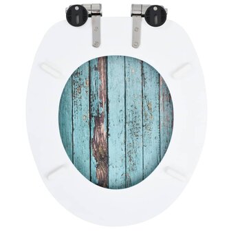 Toiletbril met soft-close deksel oud hout MDF 5