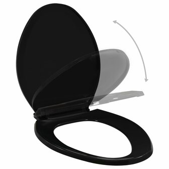 Toiletbril soft-close met quick-release ontwerp zwart 2