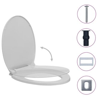 Toiletbril soft-close en quick-release ovaal lichtgrijs 2