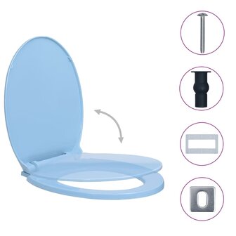 Toiletbril soft-close en quick-release ovaal blauw 2