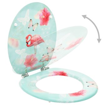 Toiletbril met deksel flamingo MDF 2