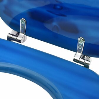 Toiletbril met deksel waterdruppel MDF blauw 7